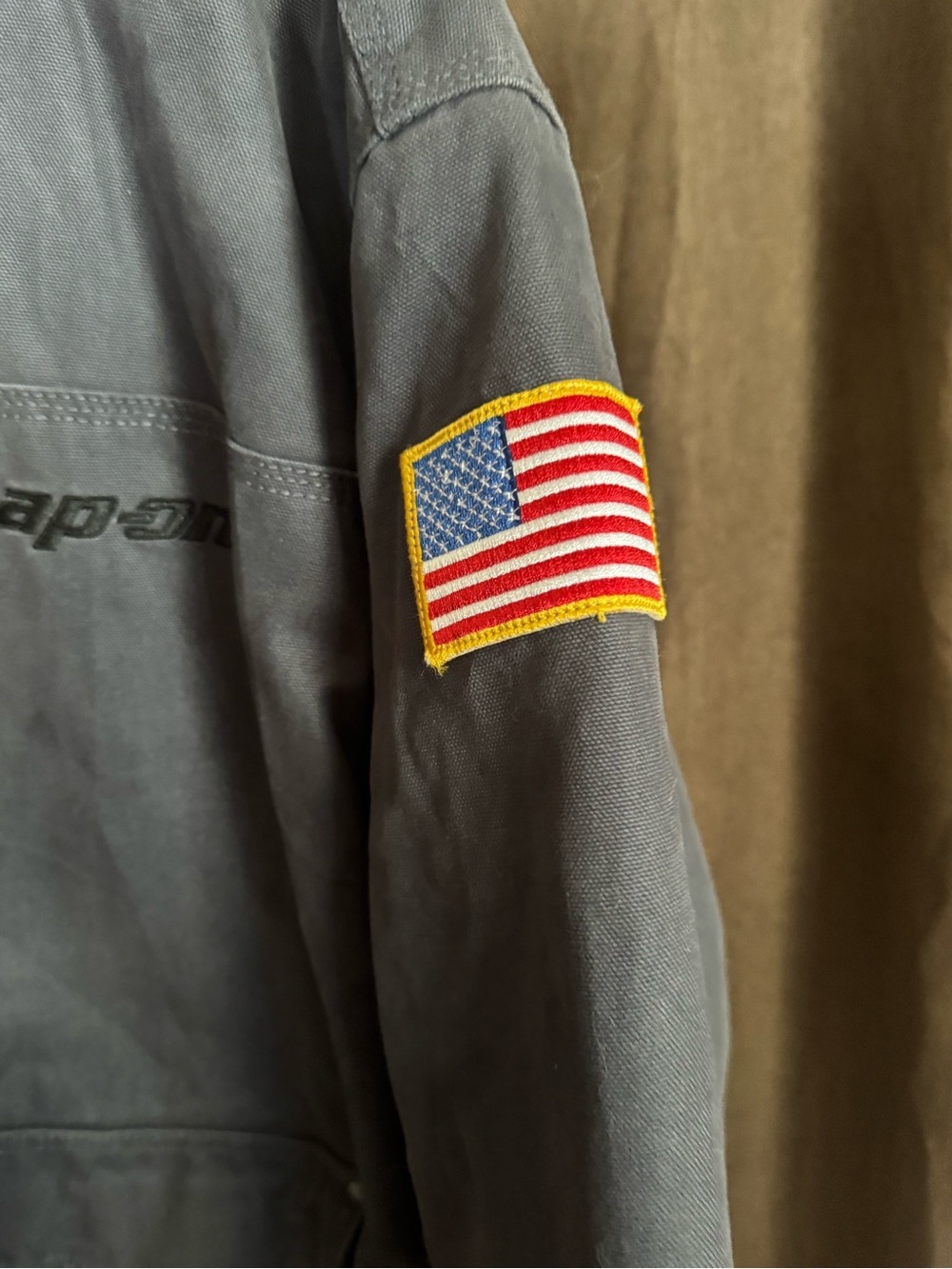 Snap-on Men's Gray Hooded Work Jacket - Lightweight Quilted Lining - Picture 3 of 8